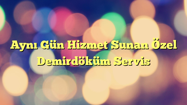 Aynı Gün Hizmet Sunan Özel Demirdöküm Servis