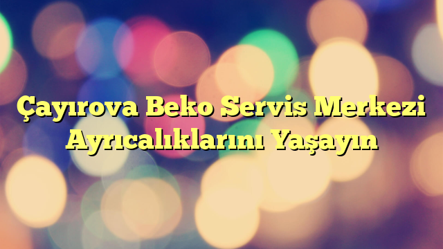 Çayırova Beko Servis Merkezi Ayrıcalıklarını Yaşayın